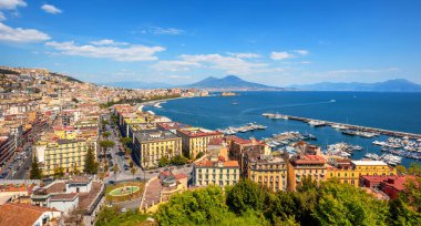 Panoramic view of Naples city with Mount Vesuvius, Italy clipart