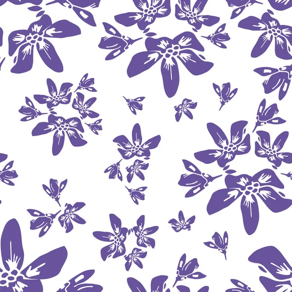 Patrón Floral Inconsútil Colorido Con Flor Esping Dibujo Mano Vector — Archivo Imágenes Vectoriales