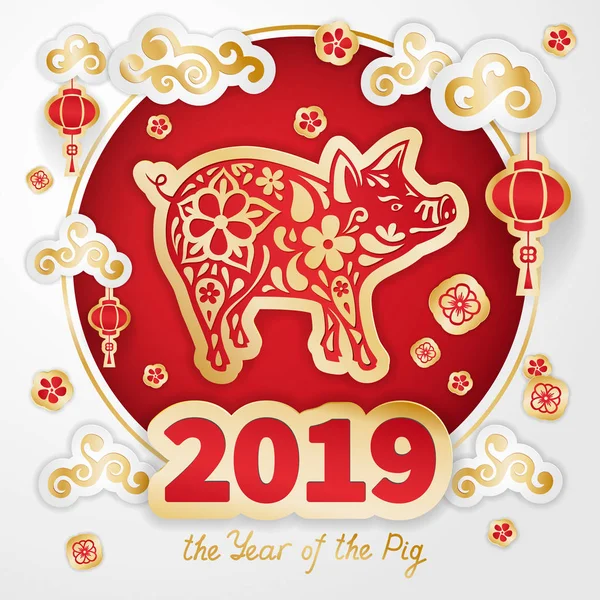 2019 год свиньи — стоковый вектор