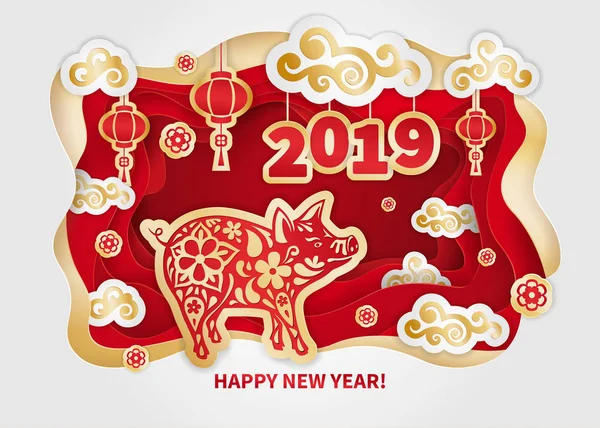 2019 рік Свині — стоковий вектор
