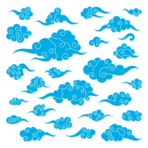 Çin bulutlar kümesi — Stok Vektör