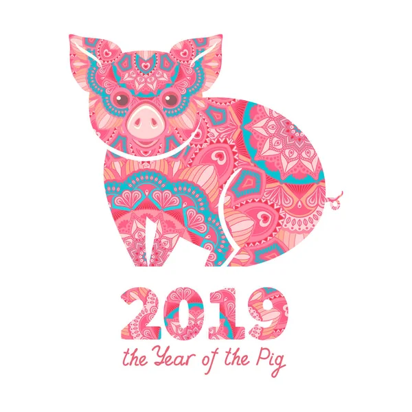 2019 year of the Pig — Stockvector