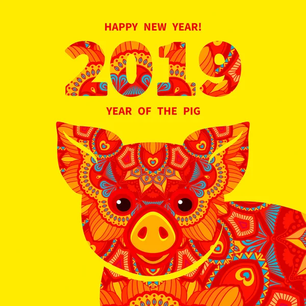 2019 year of the Pig — Stockvector