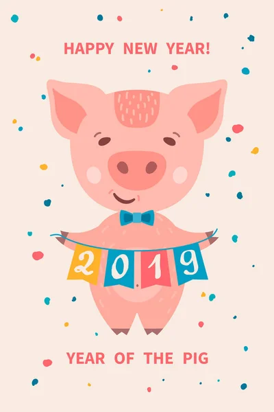 2019 year of the Pig — Stockvector