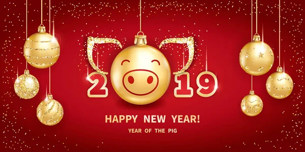 2019 year of the Pig — Stockvector