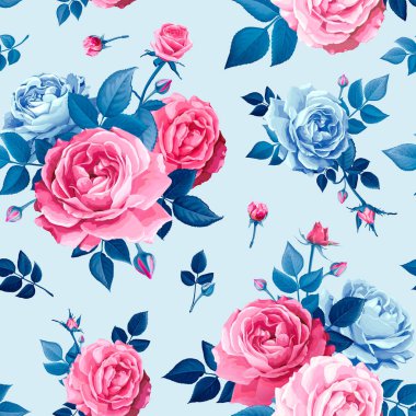 Gül çiçekleriyle kusursuz desen