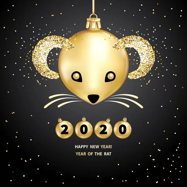 2020 jaar van de rat — Stockvector