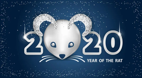 2020 Jahr der Ratte — Stockvektor