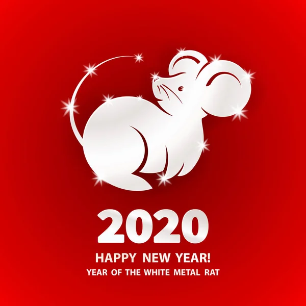 ネズミの2020年 — ストックベクタ