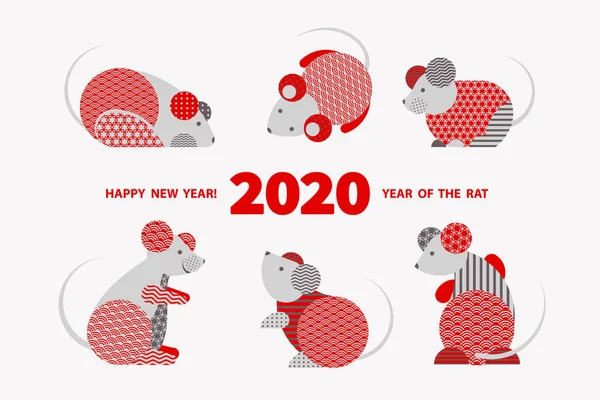 2020 a Patkány éve — Stock Vector