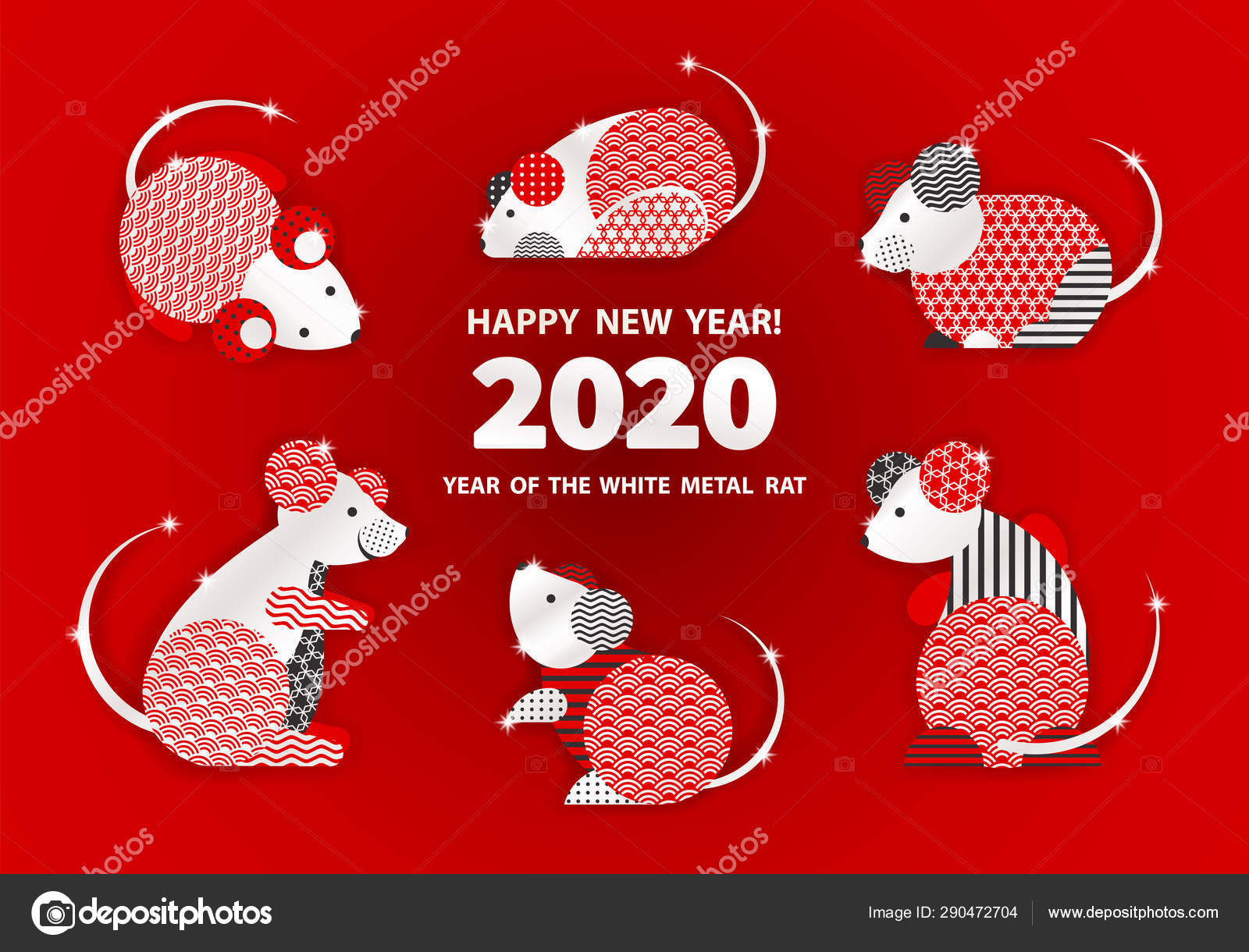 2020鼠年 — 图库矢量图片