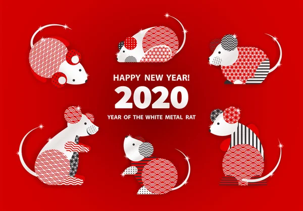 2020 ปีของหนู — ภาพเวกเตอร์สต็อก