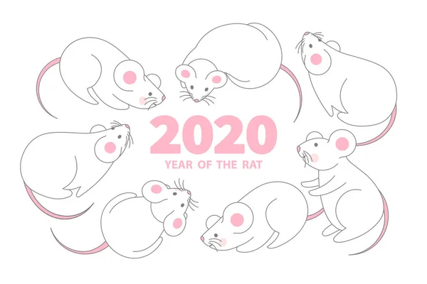 2020 рік Пацюка — стоковий вектор