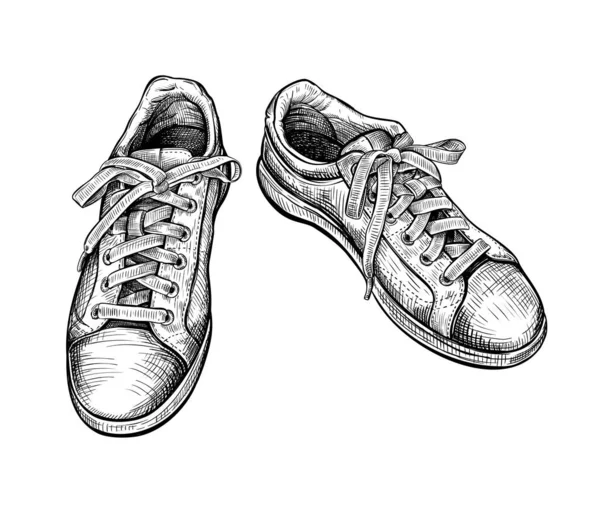 鞋子运动鞋草图 — 图库矢量图片
