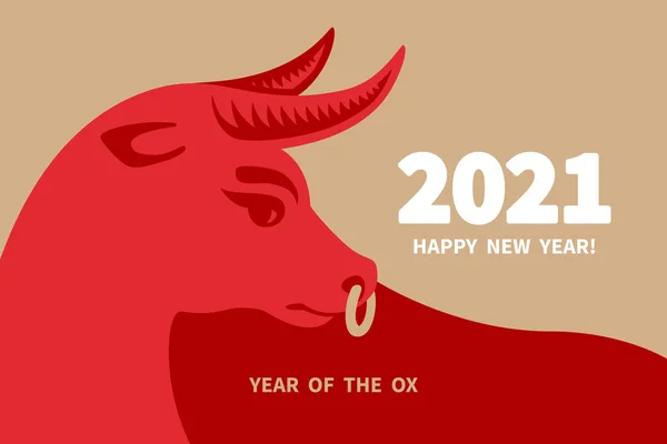 2021 År for oksen – stockvektor