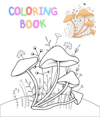 boyama kitabı karikatür hayvanlar ile çocuk s. Okul öncesi çocuklar sevimli mantar için eğitim görevleri