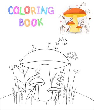 boyama kitabı karikatür hayvanlar ile çocuk s. Okul öncesi çocuklar sevimli mantar için eğitim görevleri