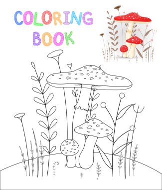 boyama kitabı karikatür hayvanlar ile çocuk s. Okul öncesi çocuklar sevimli mantar için eğitim görevleri