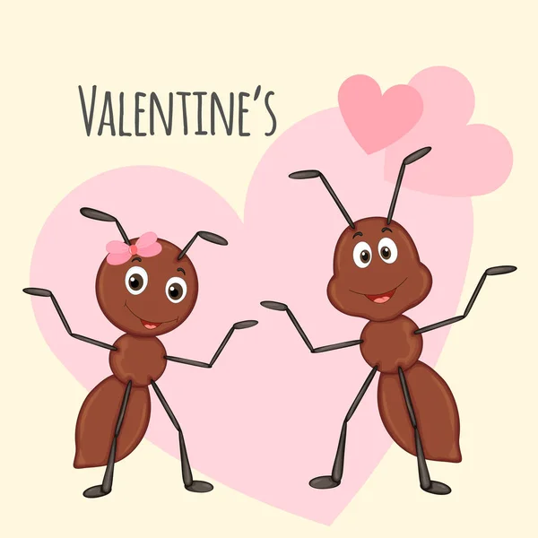 Conjunto Dibujos Animados Con Animales Letras Para Día San Valentín — Vector de stock