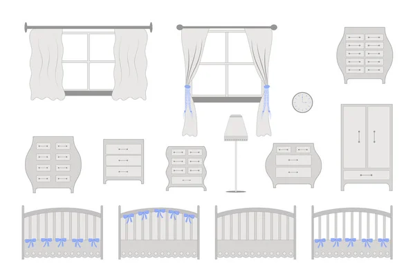 Meubles Chambre Enfants Placement Dans Chambre Pour Enfant — Image vectorielle