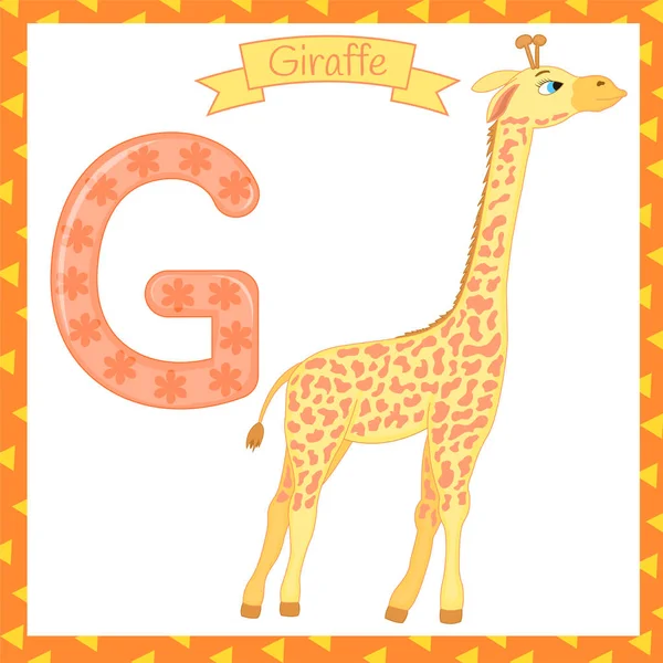 Illustration Isolerade Djur Alfabetet För Giraff — Stock vektor