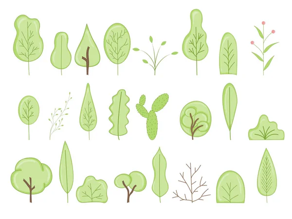 Iconos vectoriales de árbol de dibujos animados para web aislados sobre fondo blanco — Vector de stock