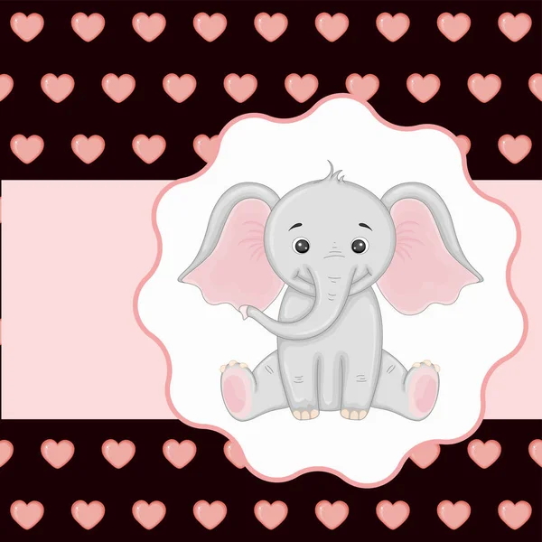 Vektorbild mit Elefant zum Valentinstag — Stockvektor