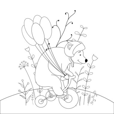 boyama kitabı karikatür hayvanlar ile çocuk s. Okul öncesi çocuklar sevimli ayı için eğitim görevleri