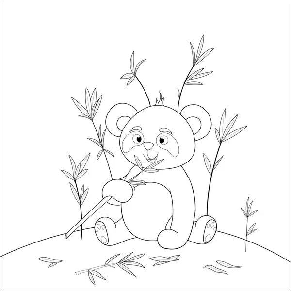 boyama kitabı karikatür hayvanlar ile çocuk s. Sevimli Panda okul öncesi çocuklar için eğitim görevleri