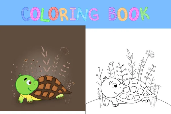 Libro para colorear para niños con animales de dibujos animados. Tareas educativas para niños en edad preescolar . — Vector de stock