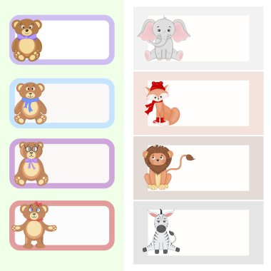 çerçeve karikatür hayvanlar, sevimli hayvanlar vektör çizim