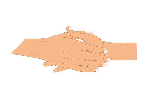 Handshake de socios de negocios.Ilustración de estilo plano vectorial . — Vector de stock