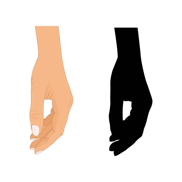 Hand mit Zeigefinger Vektor Illustration, Zeigefinger, Hand gezeichnet Hände isoliert auf weißem Hintergrund, Silhouette der Zeigefinger Hand — Stockvektor