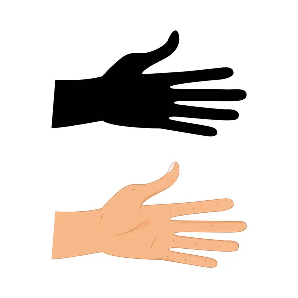 Kéz mutató ujj vektoros illusztráció, ujjal mutatva, kézzel rajzolt kezek elszigetelt fehér background, silhouette, a mutató kéz ujj — Stock Vector