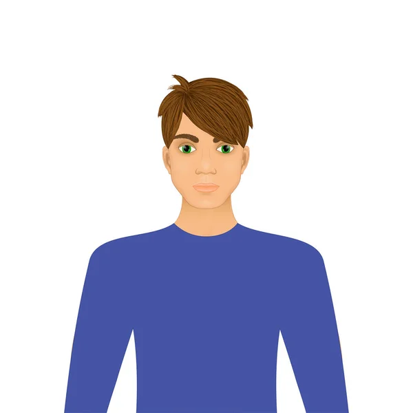Portrait of a young man. Vector illustration. - Vector — Stock Vector
