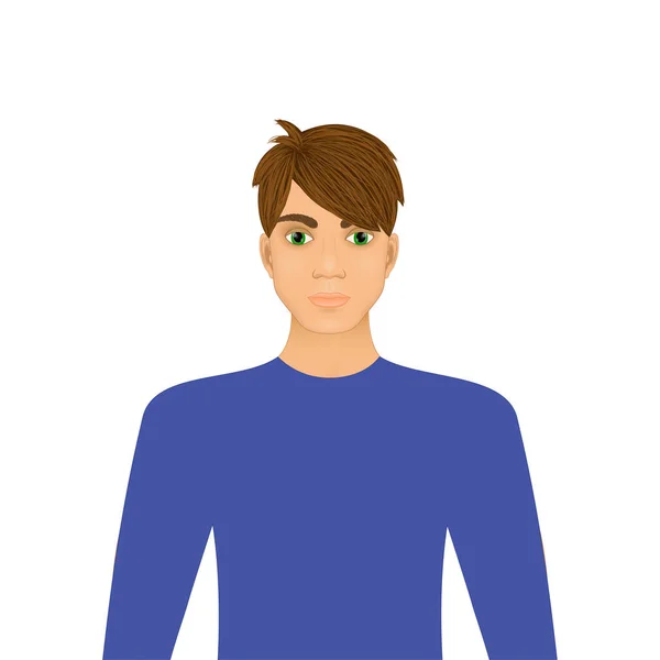 Portrait of a young man. Vector illustration. - Vector — Stock Vector