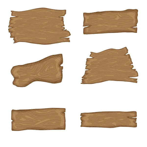 Conjunto de criação de tabuleiro. Construa seu próprio projeto. Placas de madeira de diferentes formas e tamanhos. Desenhos animados ilustração estilo - vetor . — Vetor de Stock