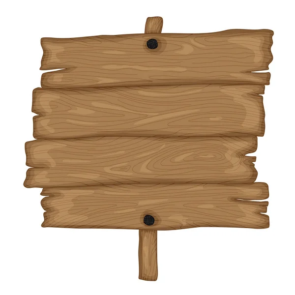 Velho sinal de madeira no estilo retro cartoon isolado no fundo branco. Modelo de texto . — Vetor de Stock