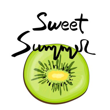 Yaz tasarımı çıkartması, yazlık elementler ve el yazısı harfleri. Tişört baskıları, çantalar, alışveriş malzemeleri, kumaş, kartlar, posterler ve internet için harika. - Vektör