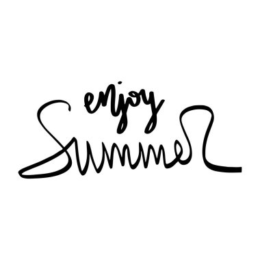 Yazlık el fırça harfleri çizdi. Yaz tipografisi yazın keyfini çıkarın - vektör illüstrasyonu