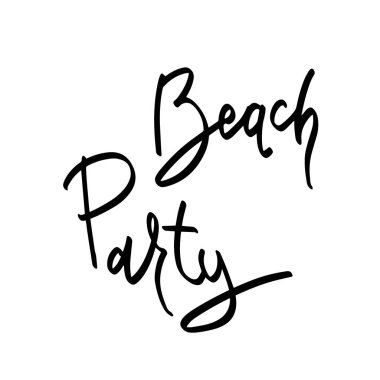Yaz el çizilmiş fırça harfleri. Yaz tipografisi plaj partisi - vektör illüstrasyon