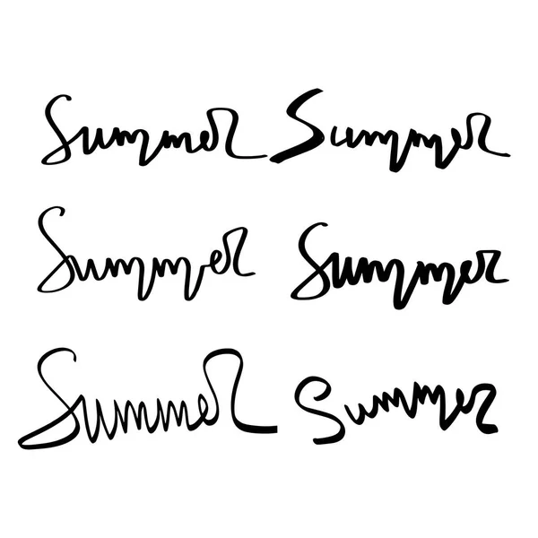Lettere pennello disegnate a mano estate. Tipografia estiva - estate — Vettoriale Stock