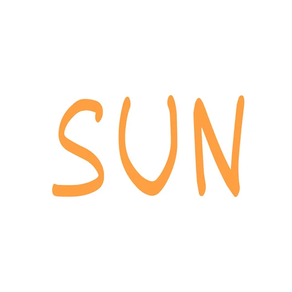 Lettres au pinceau dessinées à la main. Typographie estivale soleil - illustration vectorielle — Image vectorielle