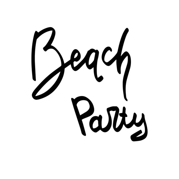 Letnie rysowane ręcznie pędzle. Letnia Typografia Beach Party — Wektor stockowy