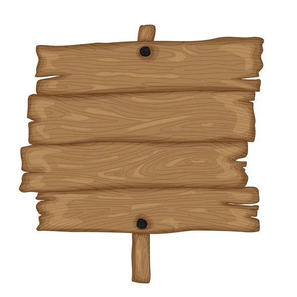 Velho sinal de madeira no estilo retro cartoon isolado no fundo branco. Modelo de texto . — Vetor de Stock