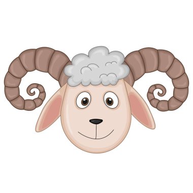 rohanii bukleler ile bir RAM kafası. karikatür hayvanlar