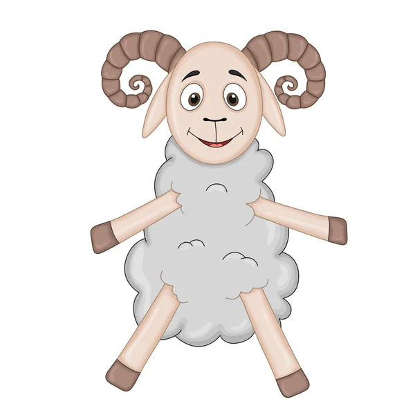 Moutons pelucheux de couleur grise. animaux de dessin animé — Image vectorielle
