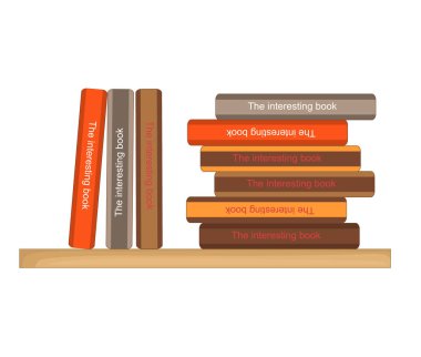 Beyaz arka planda yığınla kitap. Kitap yığını vektör illüstrasyonu. Düz biçimli kitapların ikonu.