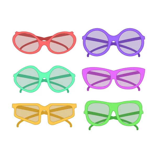 Kacamata pesta Vektor. Aksesoris untuk hipsters fashion kacamata optik tampilan penglihatan - Stok Vektor