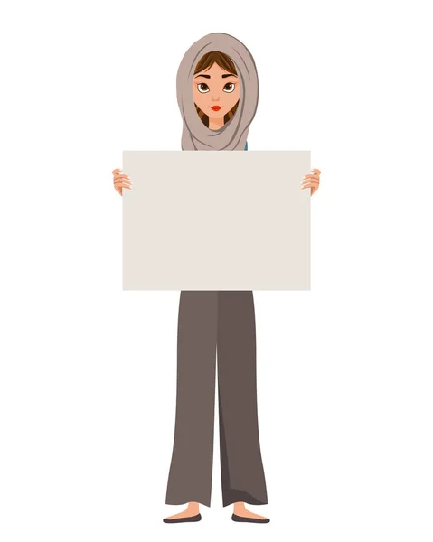Personaggio donna in sciarpa con lenzuolo trasparente su sfondo bianco. Illustrazione vettoriale . — Vettoriale Stock